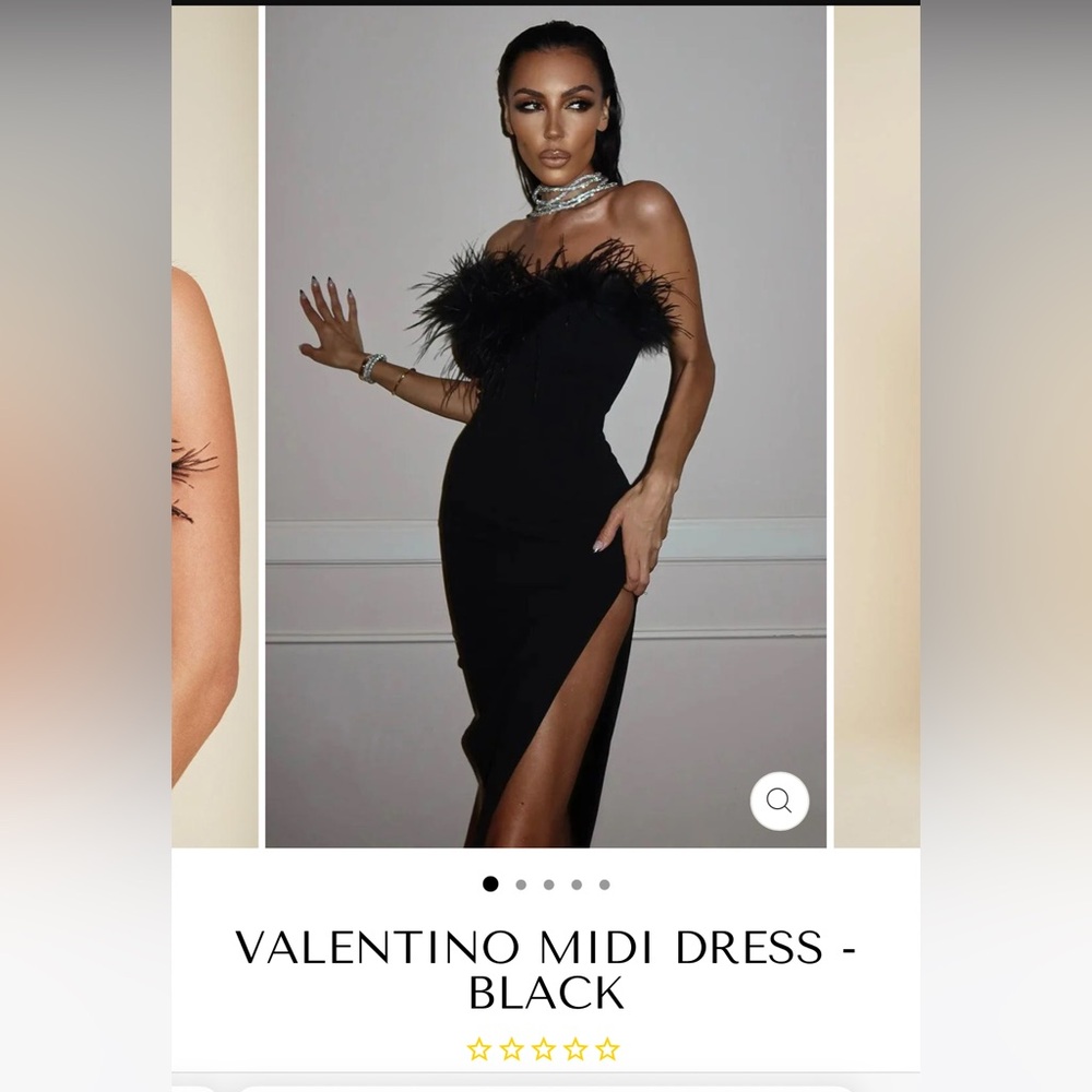 Jaus Valentino black feather dress 🖤